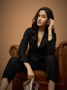 all about you Striped Notched Lapel Single Breasted Blazer