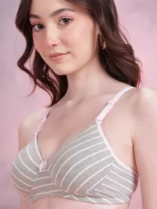 DressBerry Striped Medium Coverage Lightly Padded T-shirt Bra