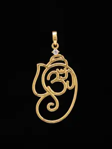 Exotic India Sterling Silver Om Ganesha Pendant for Womens