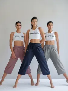 FFLIRTYGO Pack Of 3 Cotton Capri Lounge Pants