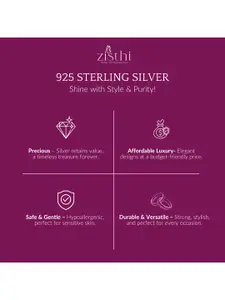 Zisthi 925 Sterling Silver Cubic Zirconia Studded Butterfly Shaped Pendants