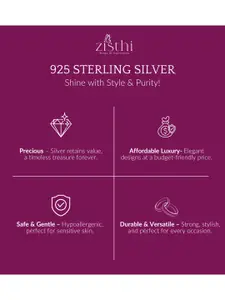 Zisthi 925 Sterling Silver Cubic Zirconia Studded Heart Shaped Pendant with Chain