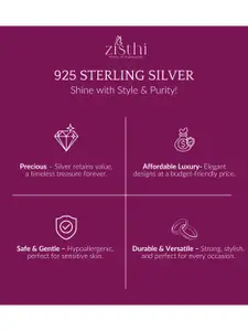 Zisthi 925 Sterling Silver Cubic Zirconia Studded Heart Shaped Pendants