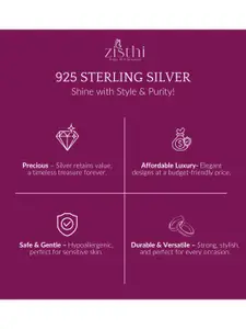 Zisthi 925 Sterling Silver Cubic Zirconia Studded Pendant With Chain