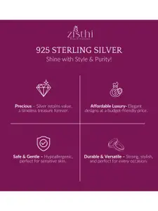 Zisthi 925 Sterling Silver Cubic Zirconia Studded Pendant With Chain