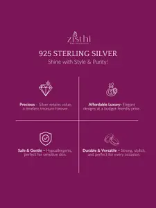 Zisthi 925 Sterling Silver Cubic Zirconia Studded Heart Shaped Pendants