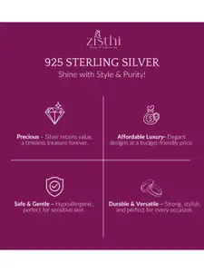 Zisthi 925 Sterling Silver Cubic Zirconia Studded Heart Shaped Pendants