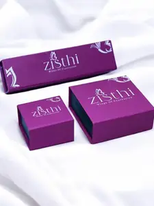 Zisthi 925 Sterling Silver Cubic Zirconia Studded Teardrop Shaped Pendant With Chain