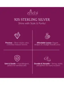 Zisthi 925 Sterling Silver Cubic Zirconia Studded Heart Shaped Pendants