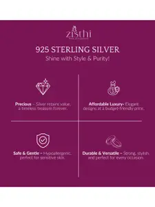 Zisthi 925 Sterling Silver Cubic Zirconia Studded Pendant With Chain