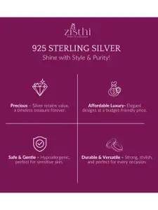 Zisthi 925 Sterling Silver Cubic Zirconia Studded Butterfly Shaped Pendants