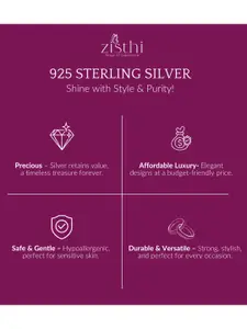 Zisthi 925 Sterling Silver Gold-Plated Cubic Zirconia Studded Teardrop Shaped Pendant