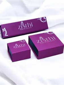 Zisthi 925 Sterling Silver Cubic Zirconia Studded Teardrop Shaped Pendant With Chains