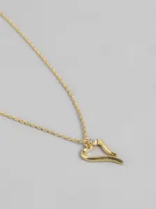 Carlton London 18kt Gold Plated Heart Pendant with Chain