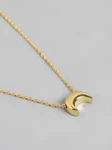 Carlton London 18kt Gold Plated Crescent Pendant and Chain