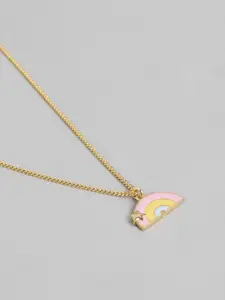 Carlton London 18kt Gold Plated Rainbow Pendant and Chain