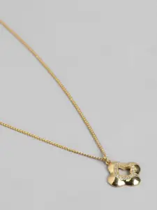 Carlton London 18kt Gold Plated CZ Four-Clover Pendant and Chain