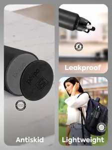 Pexpo Chico Black Brand Logo Printed Stainless Steel Single Wall Vacuum Water Bottle-950ml