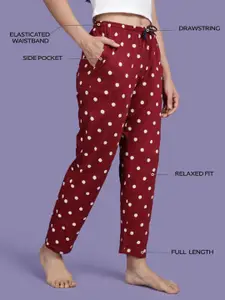 Kryptic Printed Pure Cotton Relaxed-Fit Lounge Pants