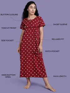 Kryptic Women Printed Maxi Nightdress