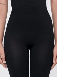 Shapercult Women Black High Waist Tummy & Thigh Shaper Shorts