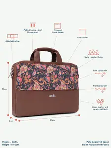 ZOUK Unisex Printed Jute Laptop Bag