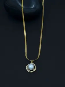 ARTKLIM Stainless Steel Gold-Plated Circular Pendants