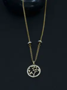ARTKLIM Stainless Steel Gold-Plated Tree Of Life Pendant With Chain