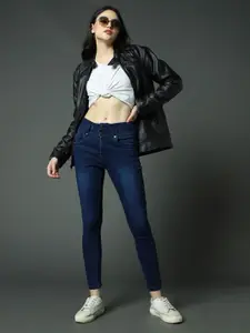 High Star Women Blue Slim Fit High-Rise Clean Look Stretchable Jeans