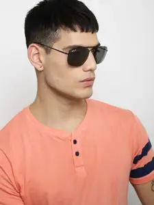 Ray-Ban Men Polarized Green Lens Square Sunglasses - 0RB3560002/5861