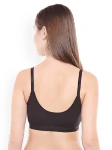 BODYCARE Pack of 4 Black Solid Non-Wired Non-Padded Sports Bras E1604BBBB