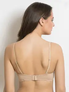 Zivame Beige Solid Underwired Lightly Padded T-shirt Bra ZI1135CORE0NUDE