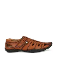 El Paso Men Tan Brown Fisherman Sandals