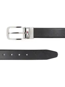Tommy Hilfiger Men Black & Coffee Brown Leather Reversible Belt