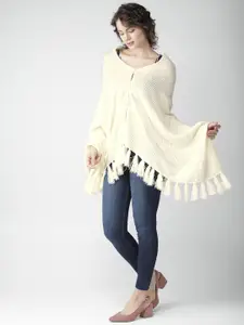 Style Quotient by noi Off-White Self-Striped Shrug