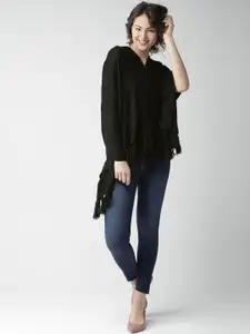 Style Quotient by noi Black Solid Shrug