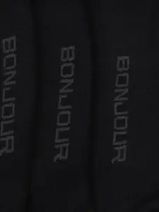 Bonjour Men Set of 3 Black Ankle-Length Socks