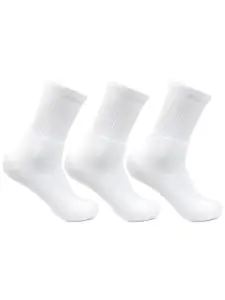 Bonjour Men Set of 3 White Calf-Length Socks