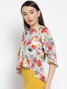 Sera Women White Printed High-Low Top