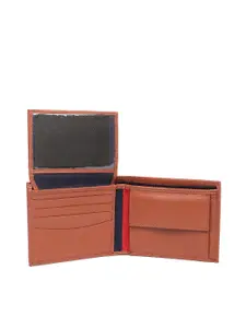 Tommy Hilfiger Men Brown Textured Two Fold Wallet