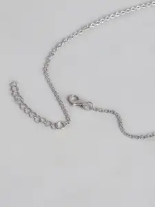 Peora 925 Silver Plated Heart of Atlantis Pendant With Necklace