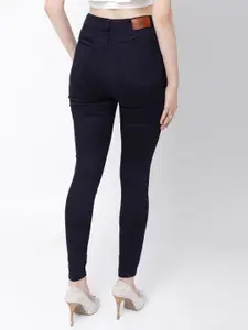 Tokyo Talkies Women Navy Blue Super Skinny Fit Mid-Rise Clean Look Jeans