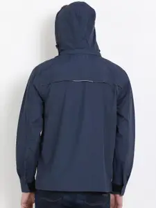 t-base Navy Blue & Grey Reversible Rainware Hooded Jacket