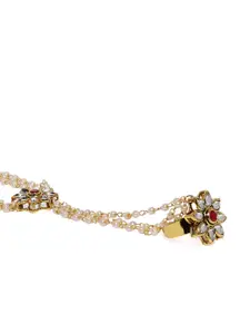 Zaveri Pearls Women Gold-Toned Alloy Gold-Plated Ring Bracelet