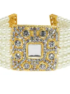 Zaveri Pearls Gold-Toned Alloy Gold-Plated Cuff Bracelet