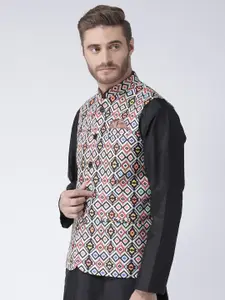 Hangup Multicoloured Printed Nehru Jacket