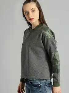 Roadster Women Grey Solid Sweatshirt