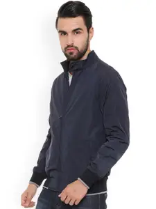 Allen Solly Men Navy Blue Solid Bomber