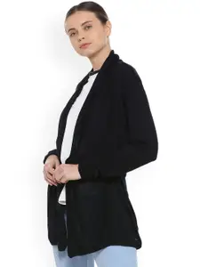 Van Heusen Woman Black Solid Tie-Up Shrug