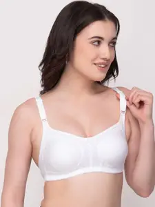 Floret Pack of 2 Non Padded Non-Wired Cotton Full Coverage Everyday Bra With Moulded Cups